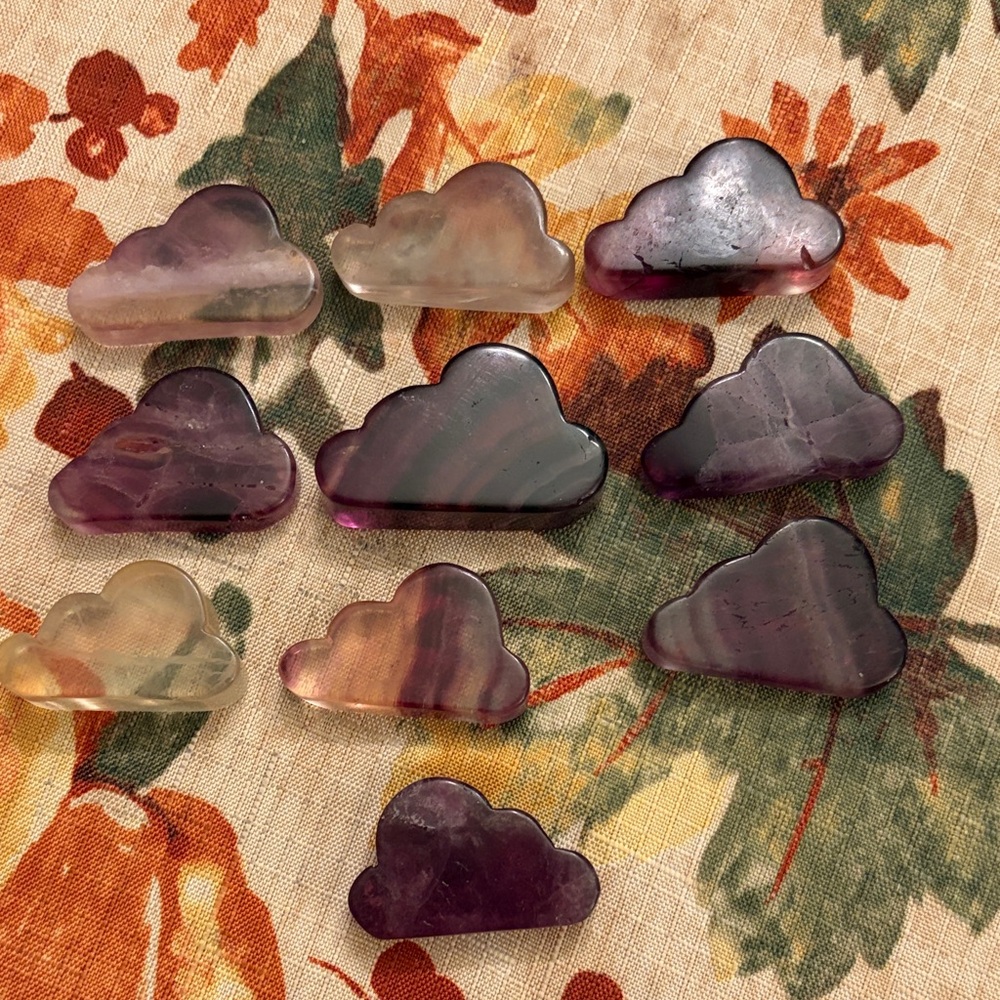 Brand new rainbow fluorite clouds.